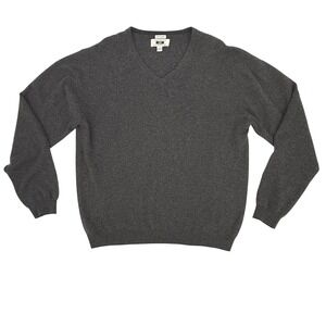 Joseph Abboud Sweater Mens XXL Charcoal Grey Excellent 100% Cashmere V-Neck